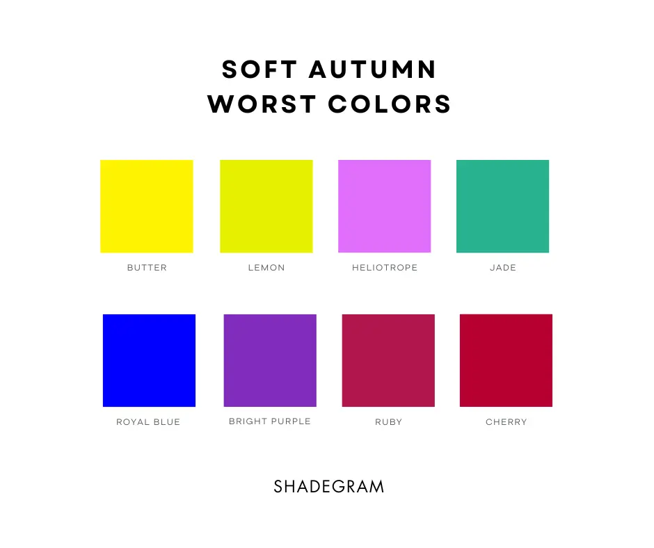 soft autumn worst colors