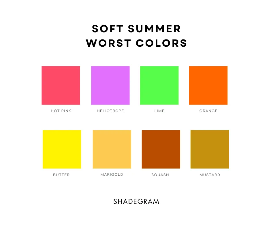 soft summer worst colors
