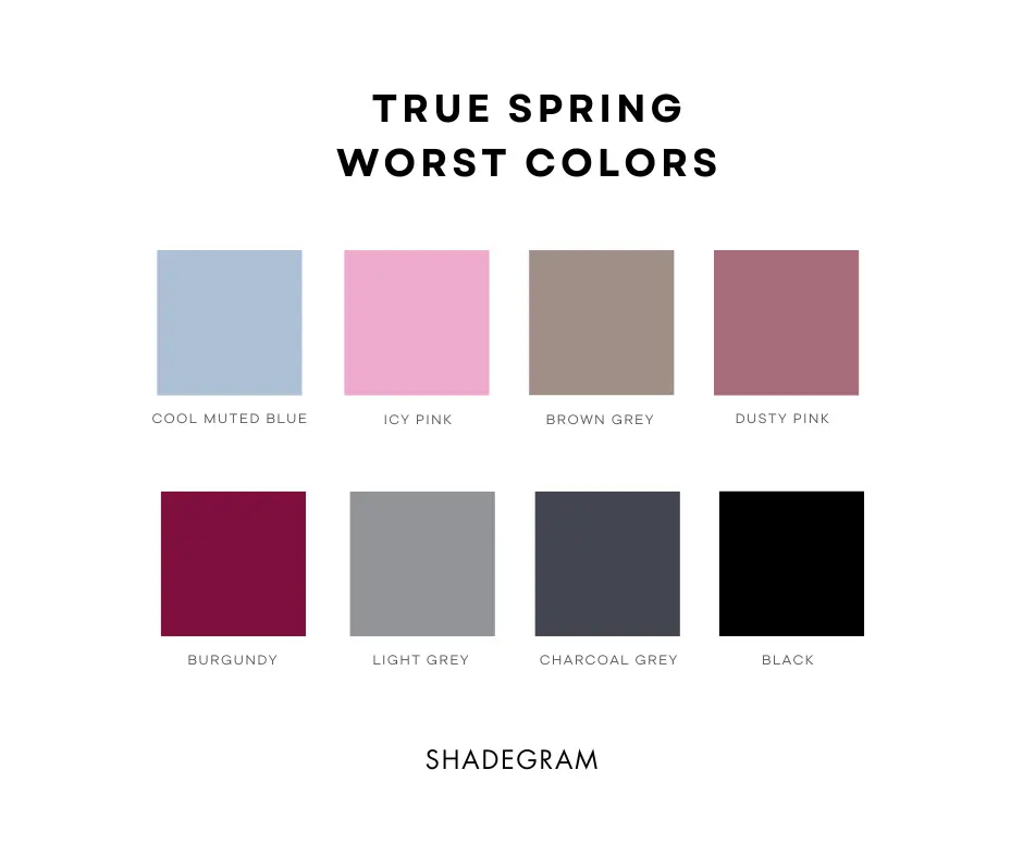 true spring worst colors