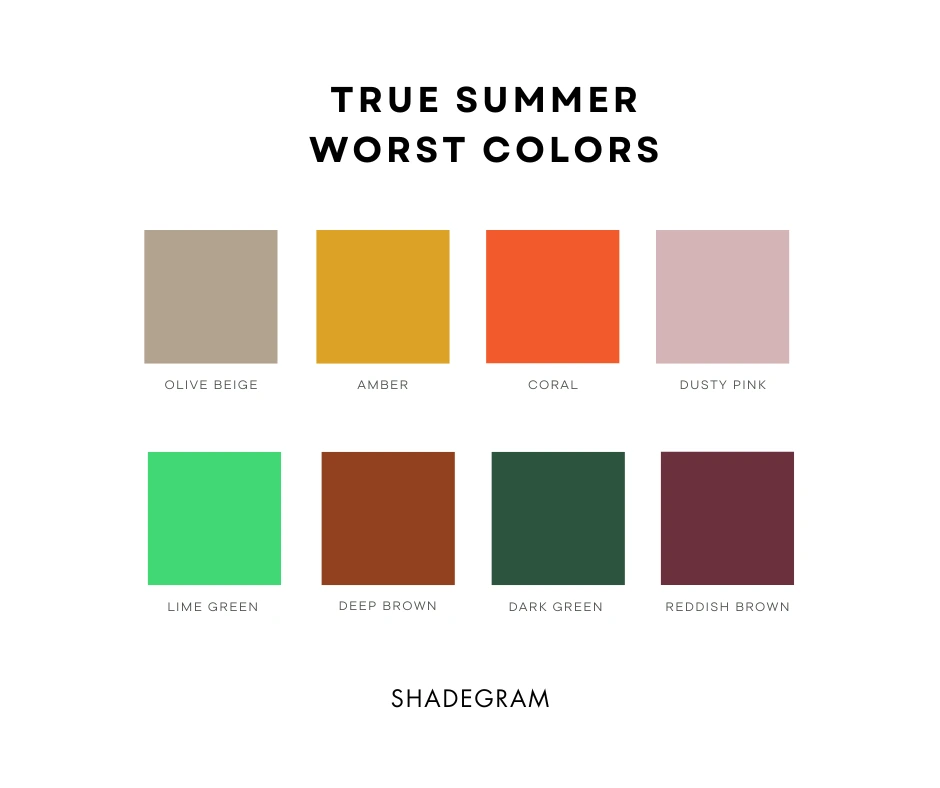 true summer worst colors