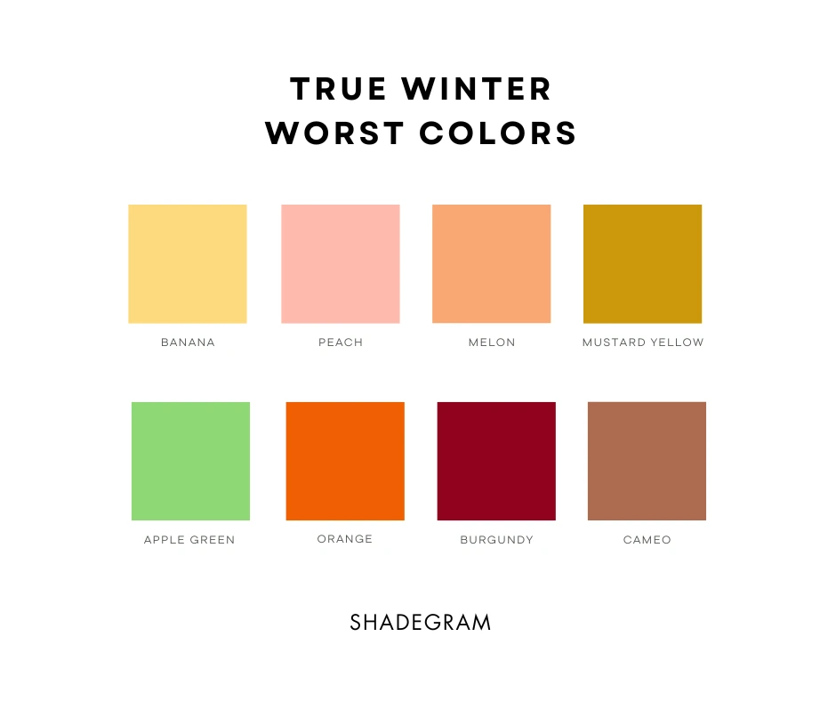 true winter worst colors