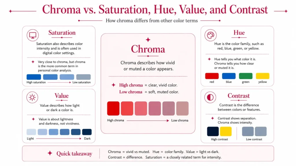 Chroma vs. Saturation, Hue, Value, and Contrast