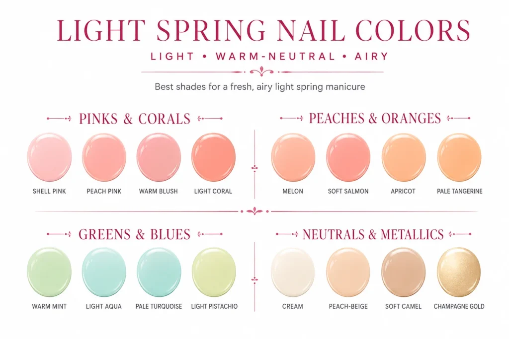 Best Nail Colors for Light Spring