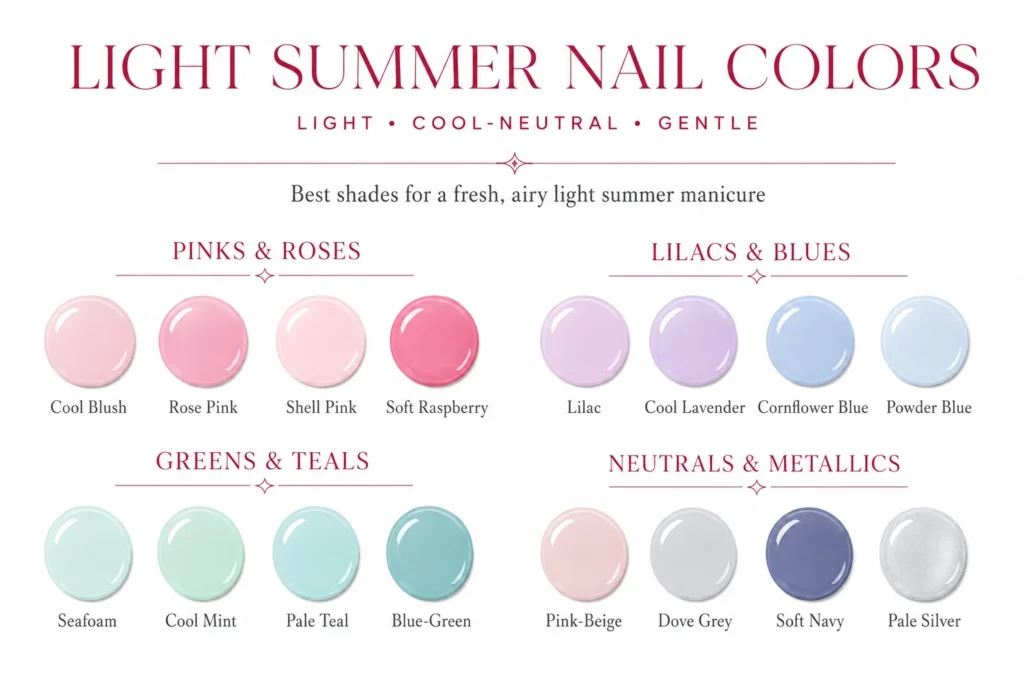 Best Nail Colors for Light Summer