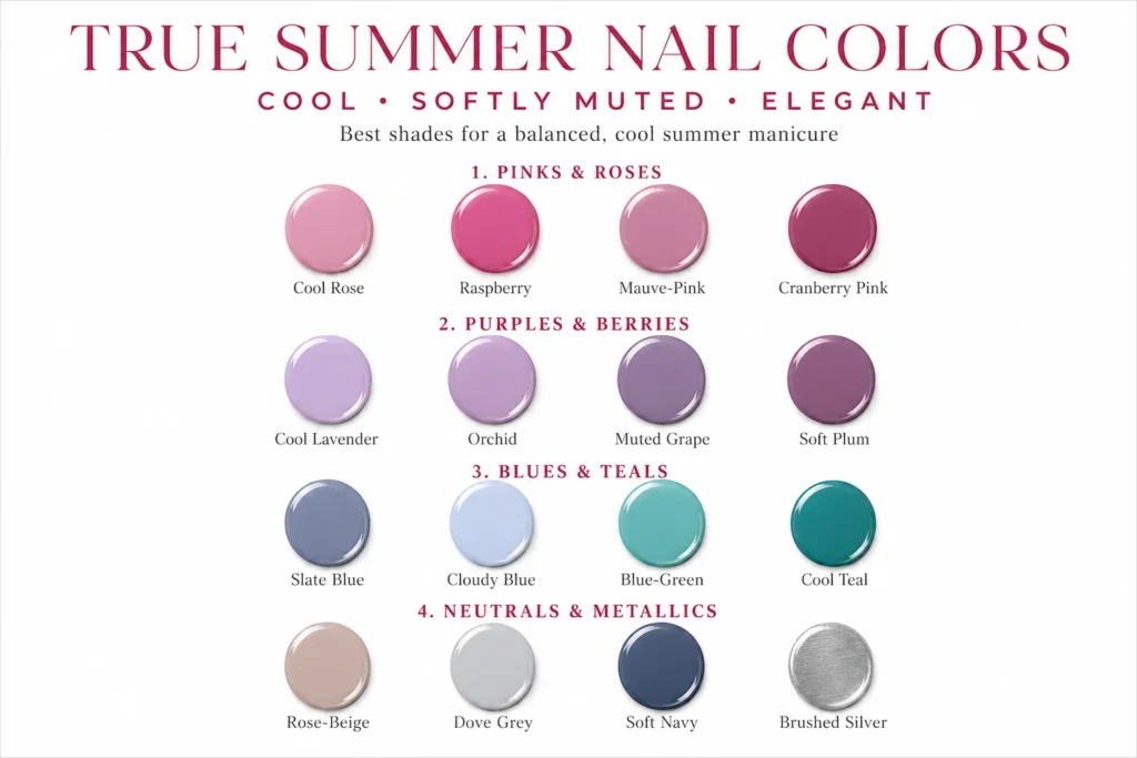 Best Nail Colors for True Summer