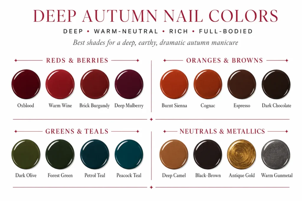 Best Nail Colors for Deep Autumn