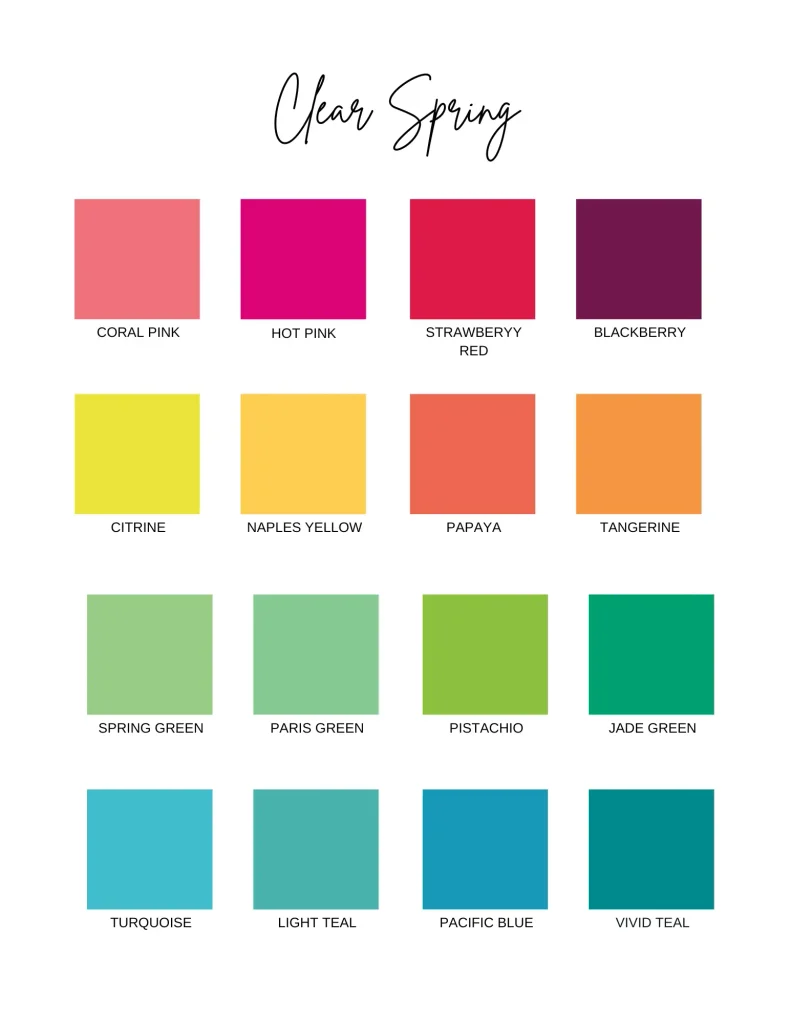 Best Colors for Clear Spring